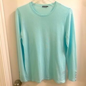 J Mclaughlin Top Women’s Button Cuffs Lightweight Modal Blend Shirt - Aqua - Med